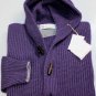 BRUNELLO CUCINELLI SWEATER GRAPE 100%CASHMERE HOODED 6-TOGGLE CARDIGAN M 50 NEW