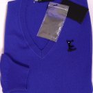 DSQUARED2 SWEATER $980 VIOLET 100%CASHMERE LOGO ORNAMENTED V-NECK XXL 56e NEW