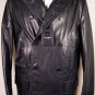 COSTUME NATIONAL JACKET $3495 BLACK 100%LEATHER WOOL LINED PEA COAT 42 52e NEW