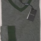 GIORGIO ARMANI BLACK LABEL SWEATER $625 GREEN/SILVER STRIPE JUMPER 3XL 58e NEW