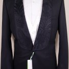 PAUL SMITH COAT $1695 BLACK EMBROIDERED REVERSE LAPEL FORMAL JACKET 40R 50 NEW