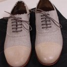 DOLCE & GABBANA SHOES $695 BROWN LEATHER/CANVAS CAPTOE TWO TONE OXFORDS 9 42 NEW