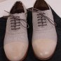 DOLCE & GABBANA SHOES $695 BROWN LEATHER/CANVAS CAPTOE TWO TONE OXFORDS 9 42 NEW