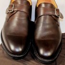 CHURCH'S SHOES $790 DK BROWN BENCHMADE BUCKLED CALFSKIN MONK STRAP 8.5 41.5e NEW