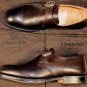 CHURCH'S SHOES $790 DK BROWN BENCHMADE BUCKLED CALFSKIN MONK STRAP 8.5 41.5e NEW