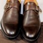 CHURCH'S SHOES $790 DK BROWN BENCHMADE BUCKLED CALFSKIN MONK STRAP 8.5 41.5e NEW