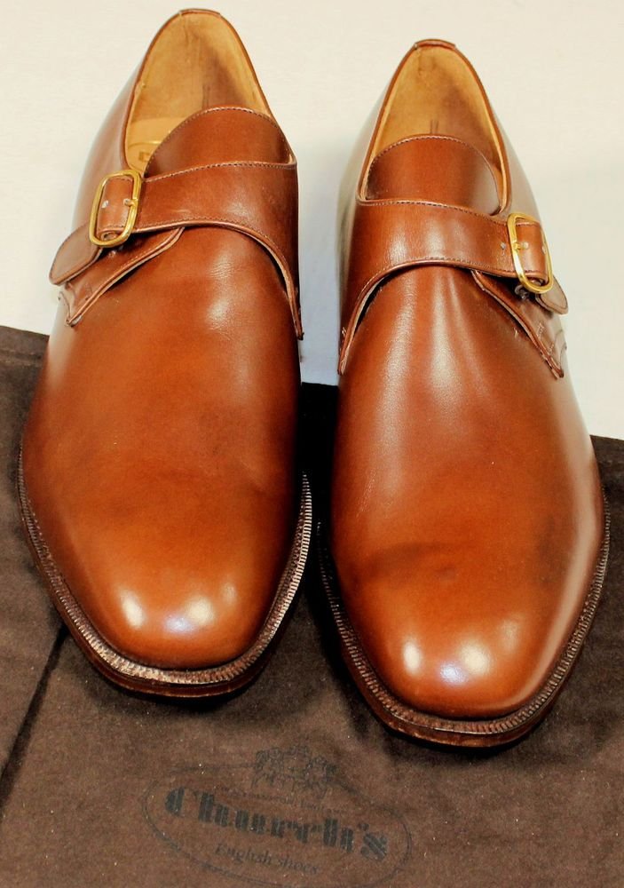 CHURCH'S SHOES $880 CHESTNUT BROWN BENCH MADE BUCKLED MONK STRAP 12.5 ...