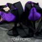 TOM FORD SHOES $1120 PURPLE SATIN NOTCHED TOE ANKLE WRAP SANDAL HEELS 6B 36 NEW