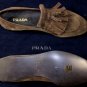 PRADA SHOES $690 BROWN SUEDE CALFSKIN KILTED TASSEL VAMP LOAFERS 9 42 NEW