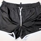 DSQUARED2 SWIM TRUNKS $440 BLACK CONTRAST WHITE LOGO ORNAMENT SWIMSUIT M 50e NEW