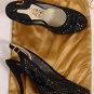 FERRAGAMO CREATIONS SHOES $1340 BLACK CALF/LACE HANDMADE RANINA HEEL 8.5B 38 NEW