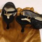 FERRAGAMO CREATIONS SHOES $1340 BLACK CALF/LACE HANDMADE RANINA HEEL 8.5B 38 NEW