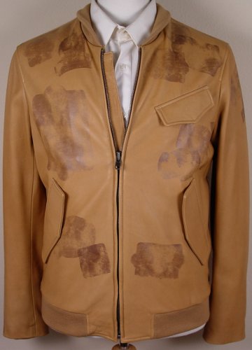MAISON MARTIN MARGIELA JACKET $2860 TAN BROWN LEATHER BOMBER COAT 38 48e NEW