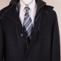 JOHN VARVATOS JACKET $1695 BLACK WOOL HOODED QUILTED 4-BTN HEAVY COAT 46 56e NEW
