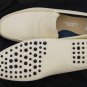 SUTOR MANTELLASSI SHOES $595 IVORY PEBBLED SOLE HANDMADE PENNY DRIVERS 9 42e NEW