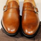 CHURCH'S SHOES $790 BROWN BENCH MADE BUCKLED CALFSKIN MONK STRAP 11 44e NEW