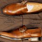 CHURCH'S SHOES $790 BROWN BENCH MADE BUCKLED CALFSKIN MONK STRAP 11 44e NEW