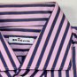 KITON DRESS SHIRT $795 PINK/NAVY BOLD STRIPE HANDMADE SHIRT 15.75/34 40e NEW