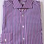 KITON DRESS SHIRT $795 PINK/NAVY BOLD STRIPE HANDMADE SHIRT 15.75/34 40e NEW