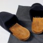 LORO PIANA SHOES $705 NAVY SUEDE/CASHMERE LUIS MULE HOUSE SLIPPERS 8 41e NEW
