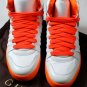 GUCCI SHOES $595 WHITE/ORANGE LEATHER QUILTED LOGO HITOP TRAINER 9.5 42.5 NEW