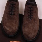 TOD'S SHOES $645 EBONY BROWN SUEDE SEAMLESS OXFORDS 11.5 44.5e NEW