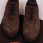 TOD'S SHOES $645 EBONY BROWN SUEDE SEAMLESS OXFORDS 11.5 44.5e NEW