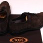 TOD'S SHOES $645 EBONY BROWN SUEDE SEAMLESS OXFORDS 11.5 44.5e NEW