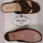 PRADA SHOES $395 CIGAR BROWN SUEDE CUT OUT THONG SLIDE SANDALS 6M 36e NEW