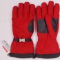 PRADA GLOVES $465 RED POLY/DEERSKIN LOGO BUCKLED SKI/WINTER GLOVES 8.5 M NEW