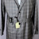 BRIONI JACKET $3685 GRAY 5-BTN WOOL/SILK BELTED STORMSYSTEM OVERCOAT 42R 52 NEW