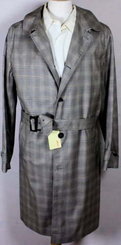 BRIONI JACKET $3685 GRAY 5-BTN WOOL/SILK BELTED STORMSYSTEM OVERCOAT 42R 52 NEW