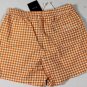 KITON SWIMSUIT $425 ORANGE/WHITE GINGHAM CHECK LOGO RESORT TRUNK XXL 56e NEW