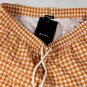 KITON SWIMSUIT $425 ORANGE/WHITE GINGHAM CHECK LOGO RESORT TRUNK XXL 56e NEW