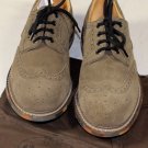 CHURCH'S SHOES $645 SMOKE BROWN SUEDE BENCH MADE CAMMO SOLE DERBY 9.5 42.5e NEW