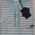 PRADA POLO $435 BLACK/TEAL/WHITE 3-BTN COUTURE LOGO SLIM FIT POLO XXL 56e NEW