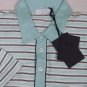 PRADA POLO $435 BLACK/TEAL/WHITE 3-BTN COUTURE LOGO SLIM FIT POLO XXL 56e NEW