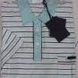 PRADA POLO $435 BLACK/TEAL/WHITE 3-BTN COUTURE LOGO SLIM FIT POLO XXL 56e NEW
