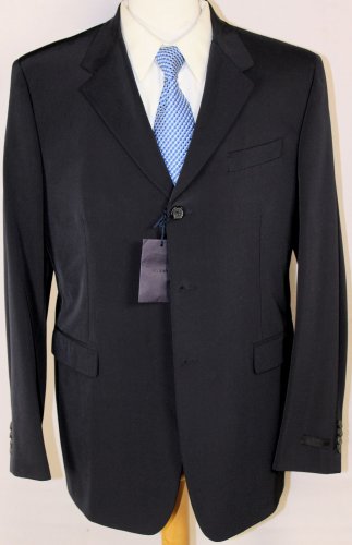 PRADA SUIT $2495 NAVY BLUE TECNO STRETCH 3-BTN SUIT 44R 54e NEW