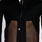 RICK OWENS COAT $2680 BLACK/TAN CALFSKIN/WOOL CONTRAST PANEL JACKET 40 50e NEW