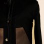 RICK OWENS COAT $2680 BLACK/TAN CALFSKIN/WOOL CONTRAST PANEL JACKET 40 50e NEW