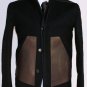 RICK OWENS COAT $2680 BLACK/TAN CALFSKIN/WOOL CONTRAST PANEL JACKET 40 50e NEW