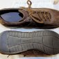 SANTONI SHOES $495 DARK BROWN SUEDE LOGO EMBOSSED STRIPE TRAINERS 9.5 42.5e NEW