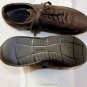 SANTONI SHOES $495 DK BROWN OIL RUBBED LOGO EMBOSSED STRIPE TRAINER 9.5 42.5 NEW