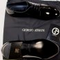 GIORGIO ARMANI SHOES $820 BLACK PATENT CALFSKIN ALMOND TOE DERBY 9.5 42.5e NEW