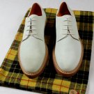 CESARE PACIOTTI SHOES $545 IVORY SUEDE MADISON AVE DOWNTOWN DERBY 8 41e NEW