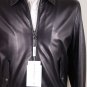 SALVATORE FERRAGAMO JACKET $2750 BLACK CALFSKIN LOGO GANCINI BOMBER MED 50e NEW