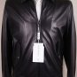SALVATORE FERRAGAMO JACKET $2750 BLACK CALFSKIN LOGO GANCINI BOMBER MED 50e NEW