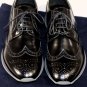 PRADA SHOES $690 BLACK CALFSKIN TOE ORNAMENT WINGTIP BROGUE DERBY 7 40  NEW
