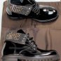 CESARE PACIOTTI SHOES $1050 BLACK BRUSHED CALF STUD ORNAMENTED BOOTS  7 40e NEW